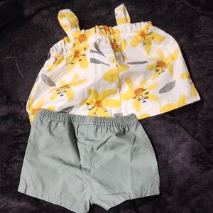 NWT Carter's Yellow Floral Baby Outfit